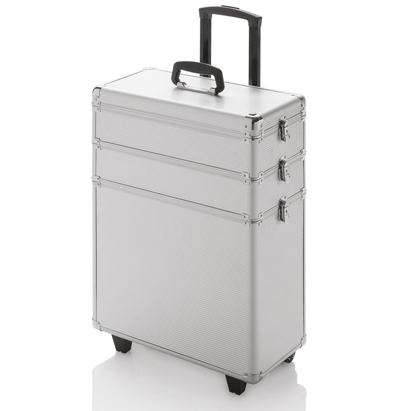 Valise coiffure a roulettes 3 parties Eco alu